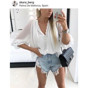 ZARA Swiss Dot Blouse | Sz M